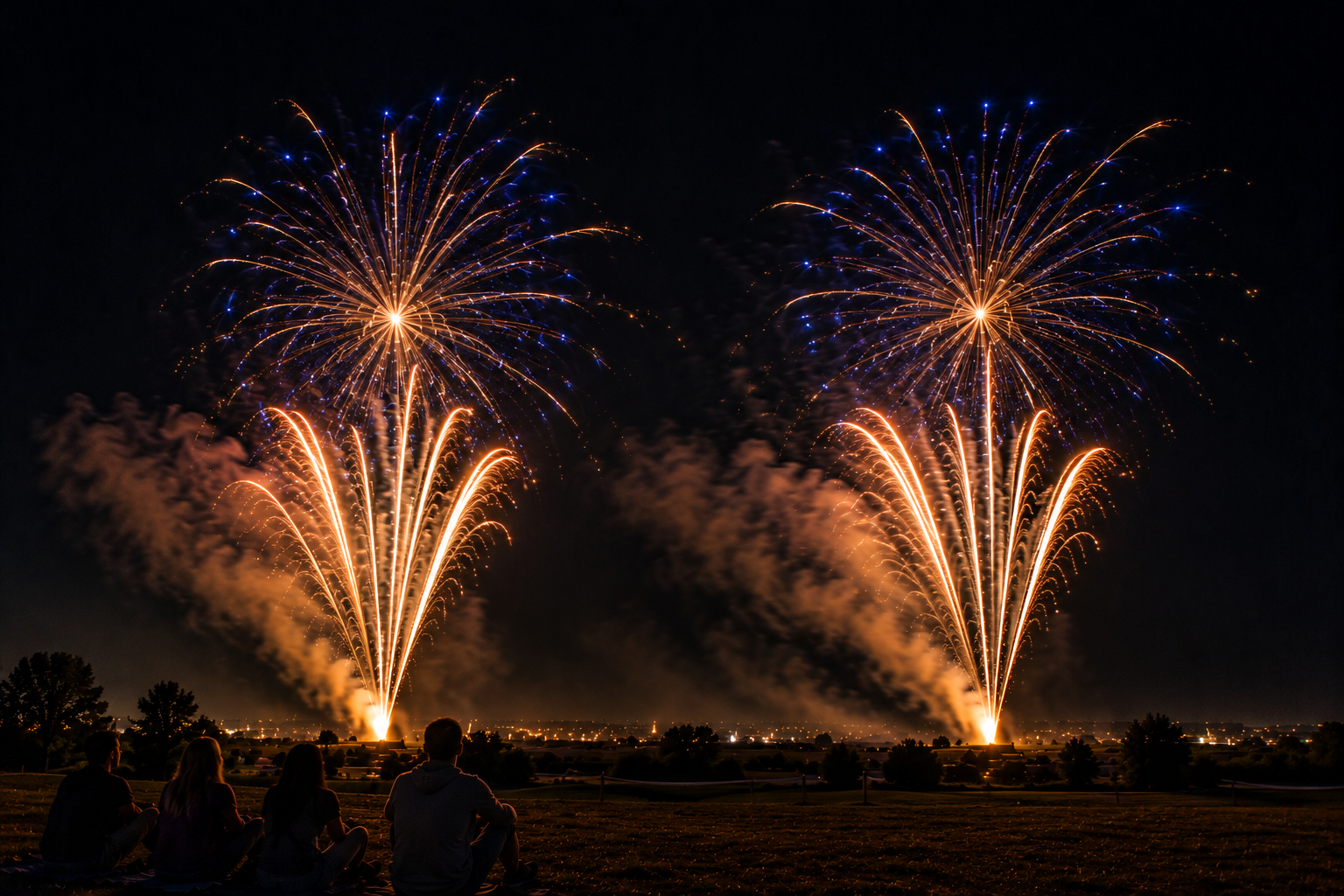 Sternenglanz Musikfeuerwerk in mittlerer Höhe bei Hannover